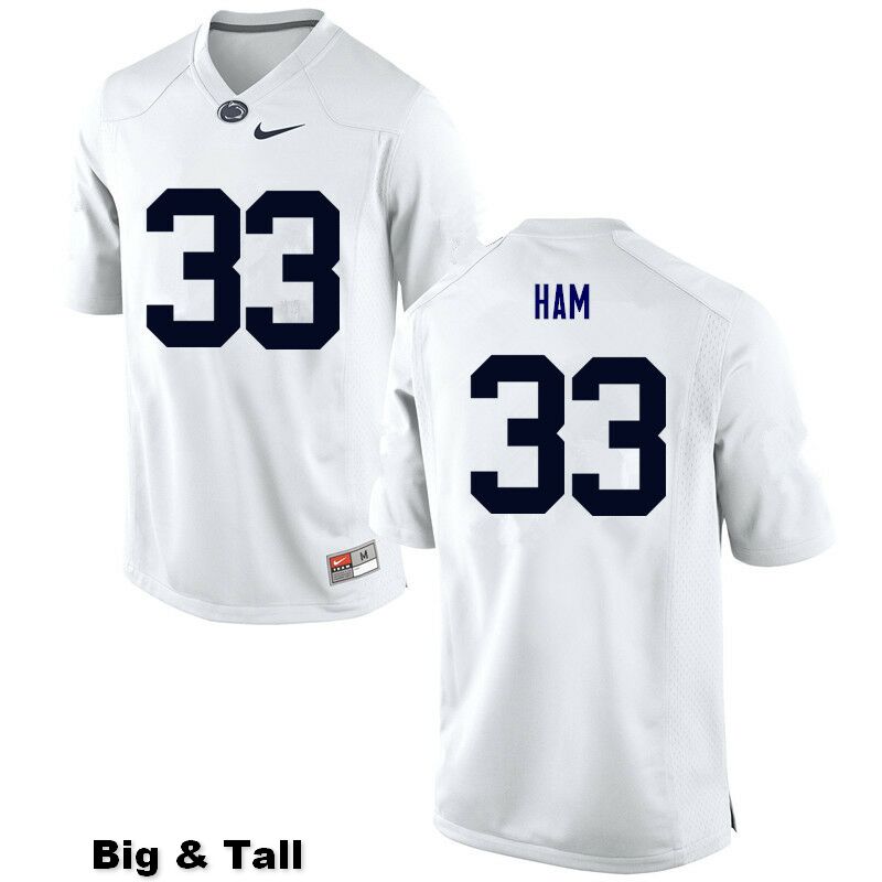 NCAA Nike Men's Penn State Nittany Lions Jack Ham #33 College Football Authentic Big & Tall White Stitched Jersey PNC0698WY